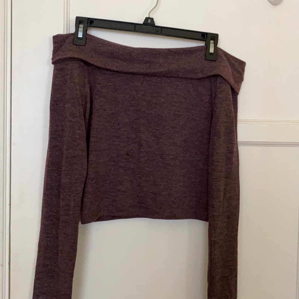 Forever21 grape purple off the shoulder longsleeve